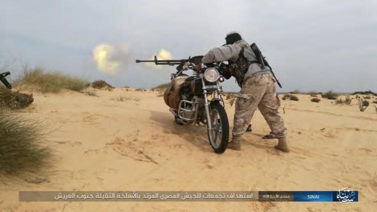 12 these attacks occurred in various parts of Sinai: south Sheikh Zuweid (two tanks hit by IEDs); south Al-Arish (tank destroyed); the area of Sabikah, west of Al-Arish (two armored vehicles hit by