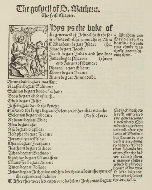 Tyndale New Testament (1526, 1534) Only one fragment