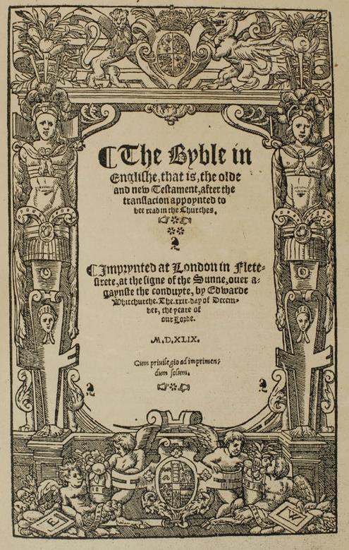 The Great Bible (1539) The first version authorized by Henry VIII Miles Coverdale chosen as editor Matthews Bible was the basis of the translation