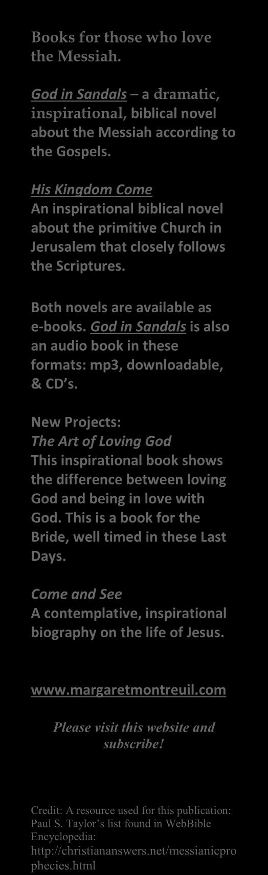 God in Sandals is also an audio book in these formats: mp3, downloadable, & CD s.