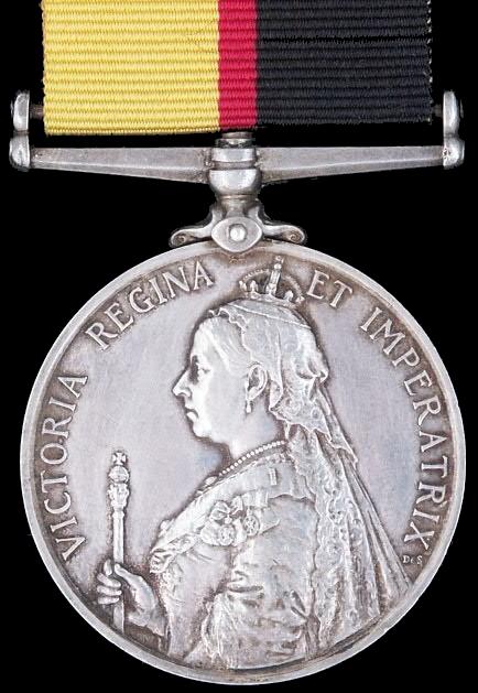Queen Victoria s Sudan Medal, 1896-97 British continued to move upriver: - building railway into Upper Nile - engaging with, defeating Khalipha s armies at strategic points The obverse bears the bust