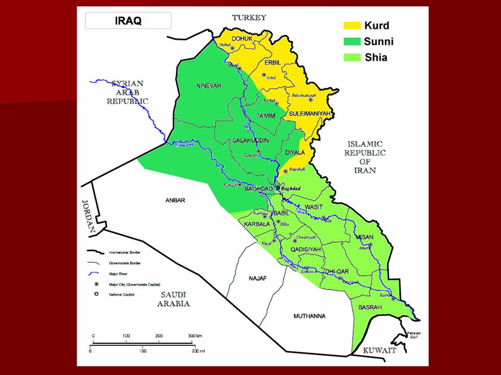 Figure 1. Population concentrations in Iraq. During the war, the Kurds extended their rule to Kirkuk. This was very important for the Kurds.
