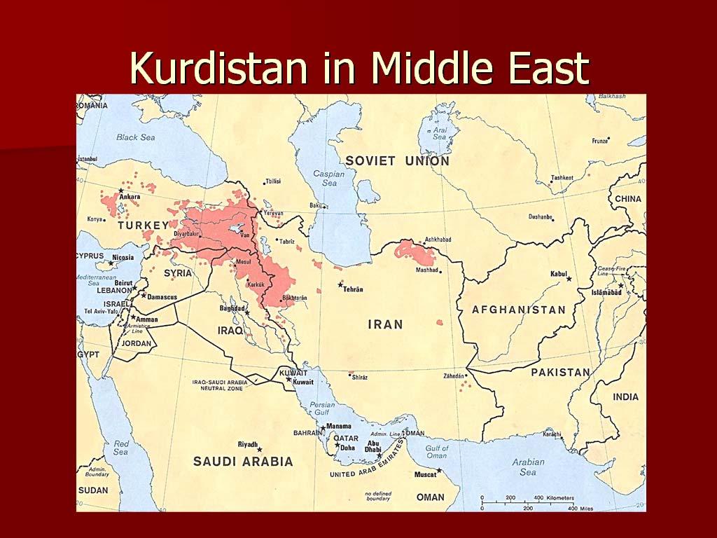 Figure 2. Kurdish population in the Middle East. If you look at Kurdistan in the Middle East, it is a geographical unit.