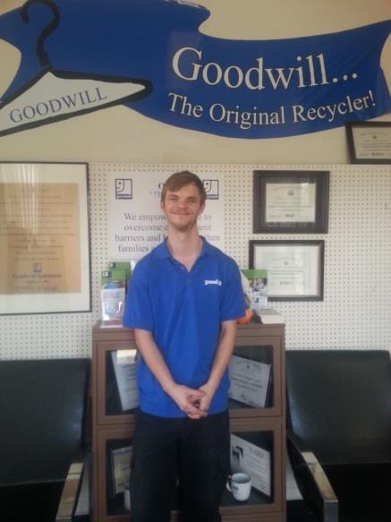MAXIMILIAN MAX WILSON Here at Goodwill, Maximilian Wilson works at our recycling center, but he is also well known as the man who often commandeers our Puffy G suit!