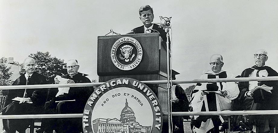 June 10: Kennedy delivers his American University commencement address, commonly called the Peace Speech, in which