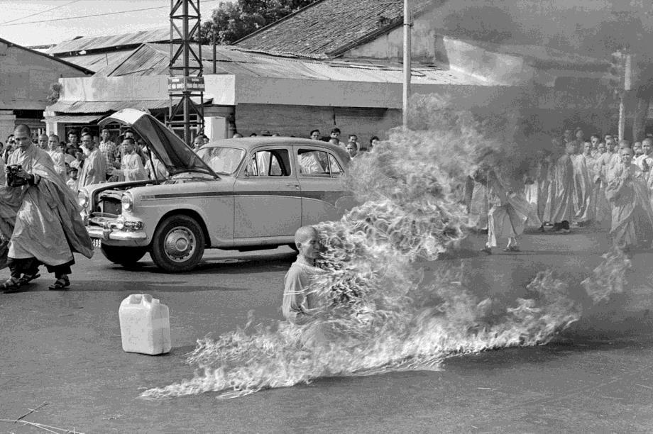 June 11: After alerting the press, Buddhist monk Thích Quảng Đức sets himself aflame in Saigon.