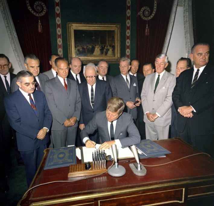 August 5: Russia and the U.S. sign the Limited Atomic Test Ban Treaty in Moscow.