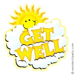 THERE IS A LARGE, HOMEMADE GET WELL CARD ON A TABLE IN