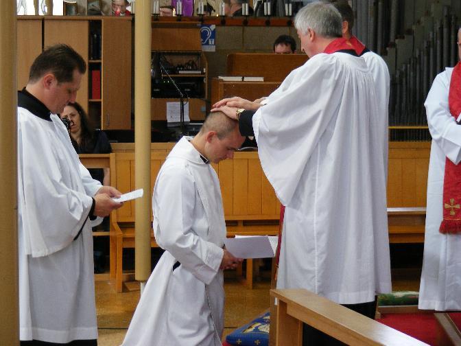 Christian Vocations- The Ordained The Sacrament by which a man is made a deacon, priest or bishop is called Holy Orders