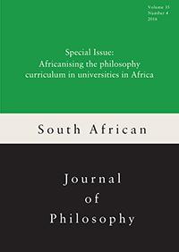 South African Journal of Philosophy ISSN: 0258-0136