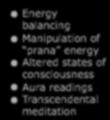 Ayurvedic Medicine Desperation Clouds Discernment Energy balancing Manipulation of prana energy Altered states of consciousness Aura readings Transcendental