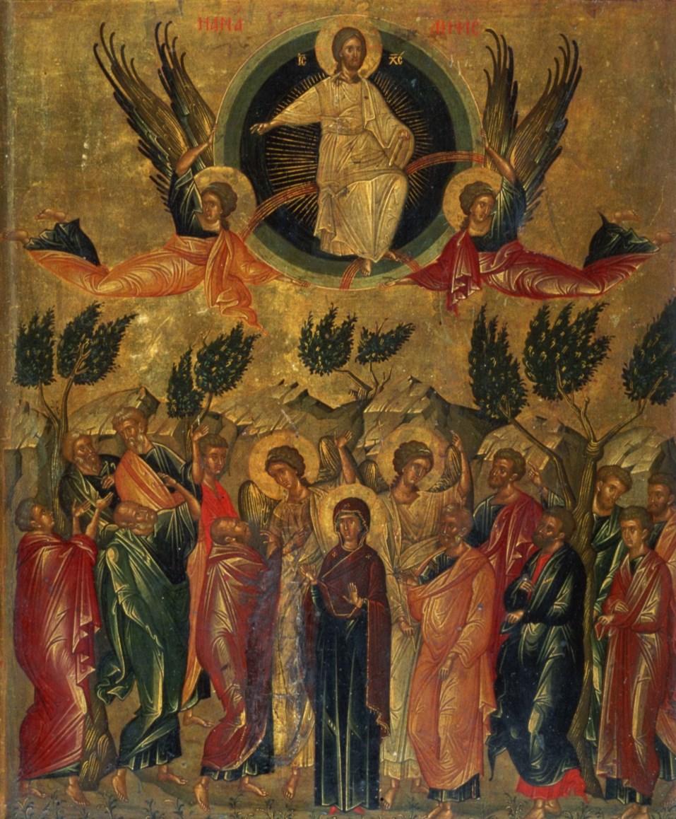 Page 14 Ascension of Christ with the Hetoimasia - andreas ritzos By John Kopatsis The Feast of the Ascension of our Lord God and Savior Jesus Christ (Η Ανάληψη του Χριστού), is celebrated each year