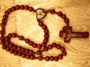 50 each Sacred Heart Rosary 6 mm cocoa beads $12.