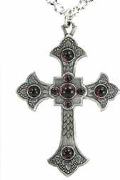 00 each 846863020096 GIFT CROSSES Episcopal Shield Cross Necklace Silver tone finished