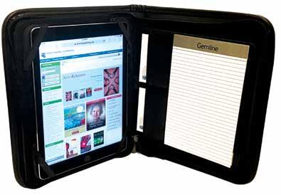 95 Zippered Padfolio - Tablet Case Universal Fit Features removable Velcro corners to accommodate a tablet or e-reader.