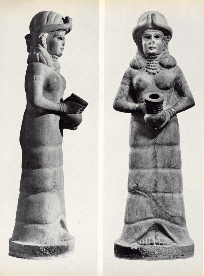 9 White stone statue of the Lady Ninkharsag (mari locally, mama in Accadian, Isis in Egypt, and the mother of Inanna), in the guise of the Goddess of Irrigation, found during excavations at Mari