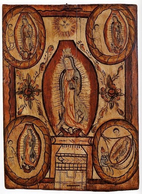 Our Lady of Guadalupe Nuestra Señora de Guadalupe José Aragón Kingdom of the Saints, pg 124 Feast day December 12 The Virgin Mary standing in a body halo, supported on an