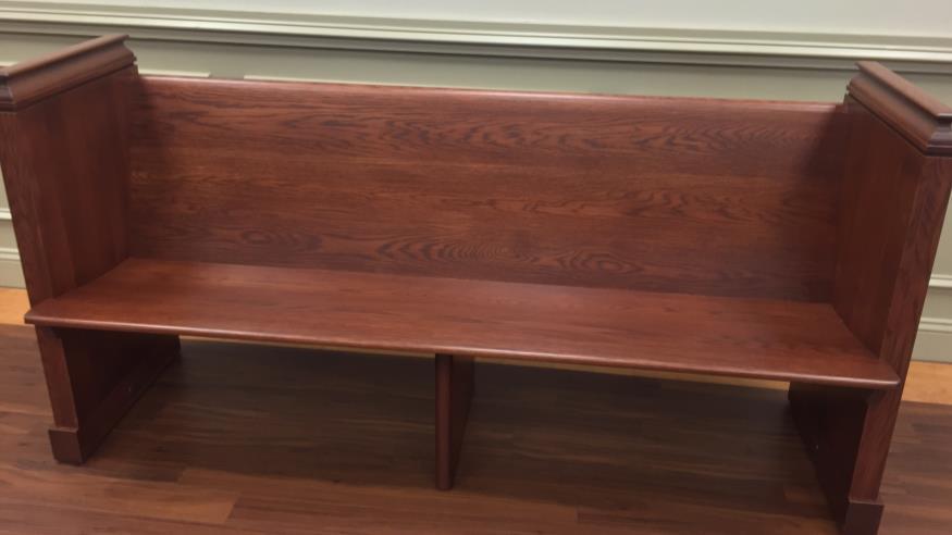 Pews Classic cherry stained white oak wood pews with