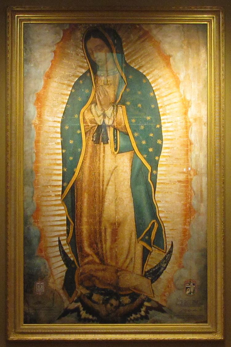 Image of Our Lady of Guadalupe Framed image of Our Lady of Guadalupe, an exact reproduction of the tilma of St.