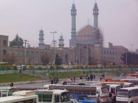 QOM AZAAM MOSQUE West of the Fatemeh Masumeh shrine complex as seen from the river