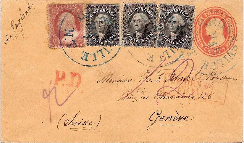 Foreign Destinations Brownsville, N.T. Mar 7 (1859) to Switzerland via Prussian Closed Mail.