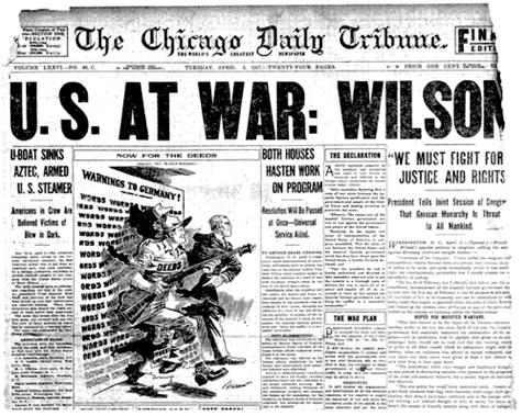 [Add. Image The Chicago Daily Tribune headline announces that the U.S. is at war with Germany.