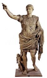 What role is Augustus assuming in each pose?