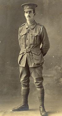 Caption: Dispatches from the front... World War I digger James Murgatroyd Holgate in uniform.
