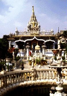 Jain Temple With its glass mosaics and colorful stonework, the Sitambara Jain Temple in Calcutta is one of the most ornate religious centers in India.