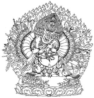I prostrate to you, O Vajrabhairava, Supreme Form, Supremely Great Furious One, Hero with the supreme object of enjoyment, You act to tame those difficult to subdue.