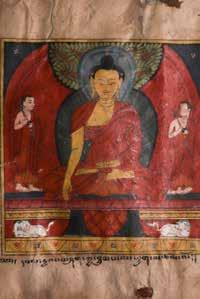 The Perfection of Wisdom in Eight Thousand Verses (Ashtasahasrika Prajnaparamita Sutra) 360 folios of white paper with faint red borders; script written in black brush; 4 illuminations Tibet,