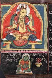 The Perfection of Wisdom in Eight Thousand Verses (Ashtasahasrika Prajnaparamita Sutra) 345 folios of blue-black paper; script written in silver brush; 24 illuminations Central Tibet Late 15th
