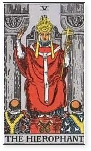 5. The Hierophant The infant is faced with four powers: the