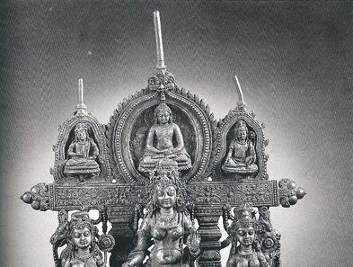 Altarpiece Sirpur The transcendental Buddha, Amitabha, flanked by two bodisattvas Vajrapani