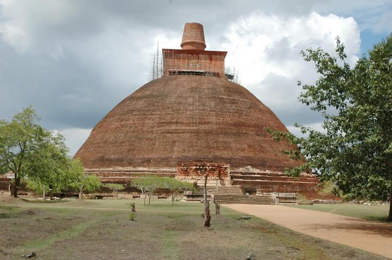 The most distinctive Sri Lankan monument was the stupa like the one at Anuradhapura.
