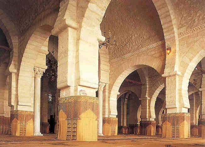 Appearing firstly in the Great Ummayyad Mosque of Damascus, the square tower (minaret) became a dominant feature of the North African Mosque.