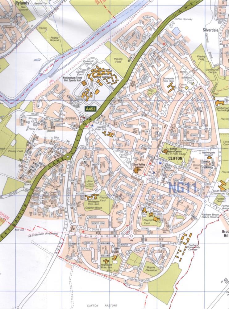 15. Map of the Clifton area St