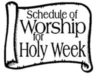 Community Lenten Services during Holy Week will be held at 12:05pm. Lunch follows at 12:30. Monday, March 21 Farmville United Methodist Church, Rev.