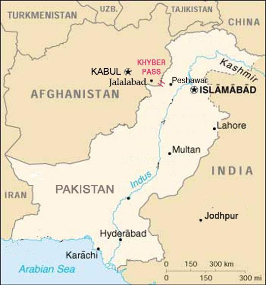 Khyber Pass H K ind us u h Invaders can only enter the Indian subcontinent over water or through a small