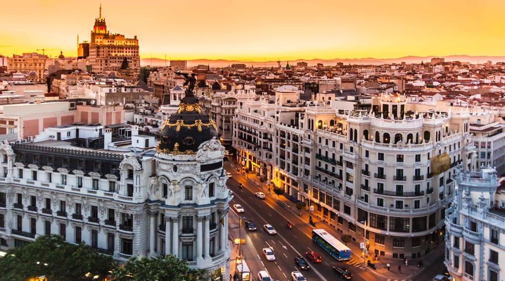 The Tour in Detail Welcome to Madrid The pulsing, passionate heart of Spain, Madrid is an art and architecture haven that boasts a museum, art gallery, famous building or church on just about every
