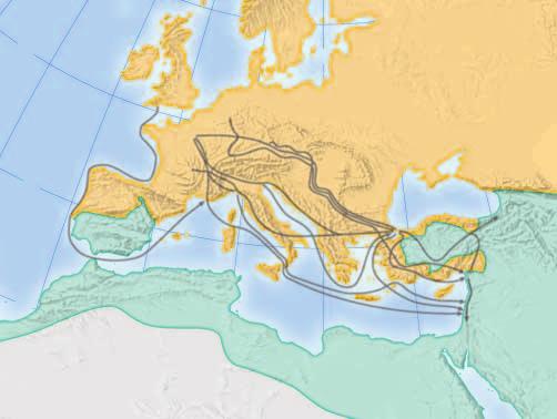The Byzantine Empire During the fifth century, Germanic tribes moved into the western part of the Roman Empire and established their states.