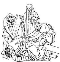 IX STATION: JESUS FALLS THE THIRD TIME It s unbelievable that Jesus fell again and the soldiers didn t help him. They only yelled louder for him to get up and continue on.