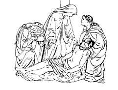 XIII STATION: JESUS IS TAKEN DOWN FROM THE CROSS Joseph of Arimathea gave Jesus his own burial cave because Jesus didn t have a place to be buried.