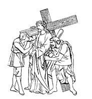 II STATION: JESUS IS MADE TO CARRY HIS CROSS The cross was big and heavy. It was hard for Jesus to carry it. Jesus carried the heavy cross without complaining once.