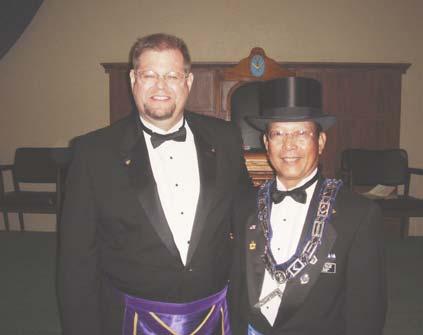 Monty Glover, Grand Lodge Inspector for Hawaiian Lodge, at his official visitation during our July 11 stated meeting Kauai