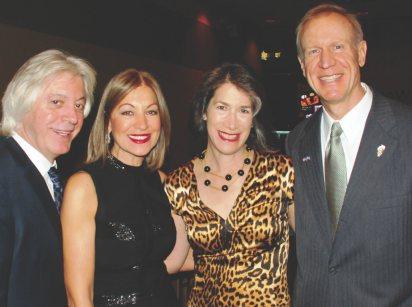 ERNIE ANASTOS HONORED FOR LIFETIME ACHIEVEMENT (L to R) Dimitri and Eleni Bousis with First Lady of Illinois Diana and Gov. Bruce Rauner.