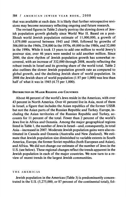 584 / AMERICAN JEWISH YEAR BOOK, 2007 that was available at each date. It is likely that further retrospective revisions may become necessary reflecting ongoing and future research.
