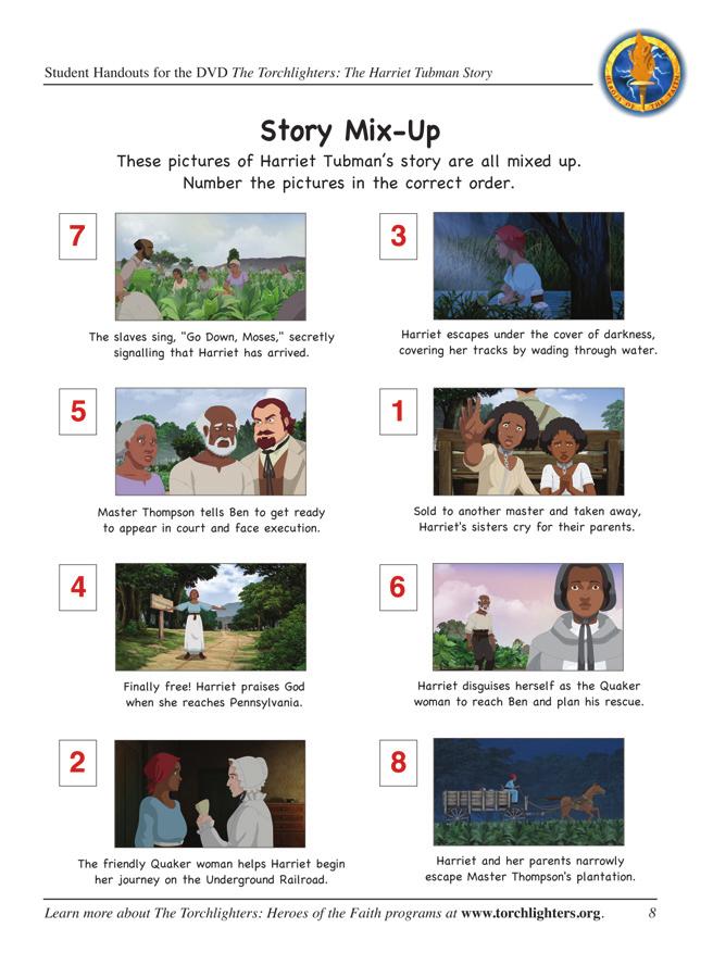Answer Key for Select Student Pages Code Name: Underground Railroad, p. 4 Help Harriet Escape to Freedom, p.