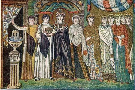 Empress Theodora (Justinian s Wife) Centralized authority in Constantinople Emperor viewed as God s earthly representative Imperial court filled with grandeur, wealth, and court ceremonies Provinces