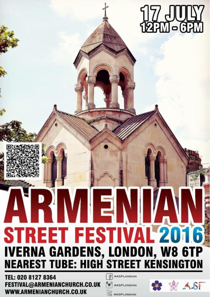 The Armenian Street Festival Thousands of Armenians and non-armenians are expected to attend our upcoming Armenian Street Festival which will be taking place on Sunday, 17 th July 2016 around St.